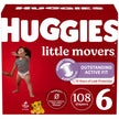Huggies Size 6 Diapers, Little Movers Baby Diapers, Size 6 (35+ lbs), 108 Count 🍁 All In One Marketplace Canada