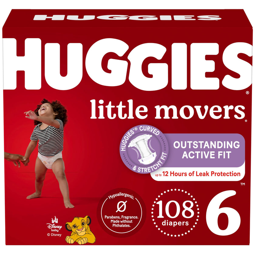 Huggies Size 6 Diapers, Little Movers Baby Diapers, Size 6 (35+ lbs), 108 Count 🍁 All In One Marketplace Canada