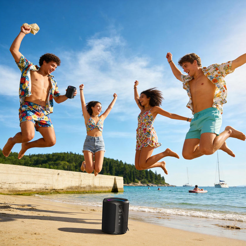 DUDGSIS Portable Bluetooth Speaker Wireless, IPX7 Waterproof Dustproof Mini Speakers, 20W Loud Bass Stereo, 15H Playtime, BT5.3 & TWS, RGB Light, for Outdoor/Shower/Home/Party, Stocking Stuffers 🍁 All In One Marketplace Canada