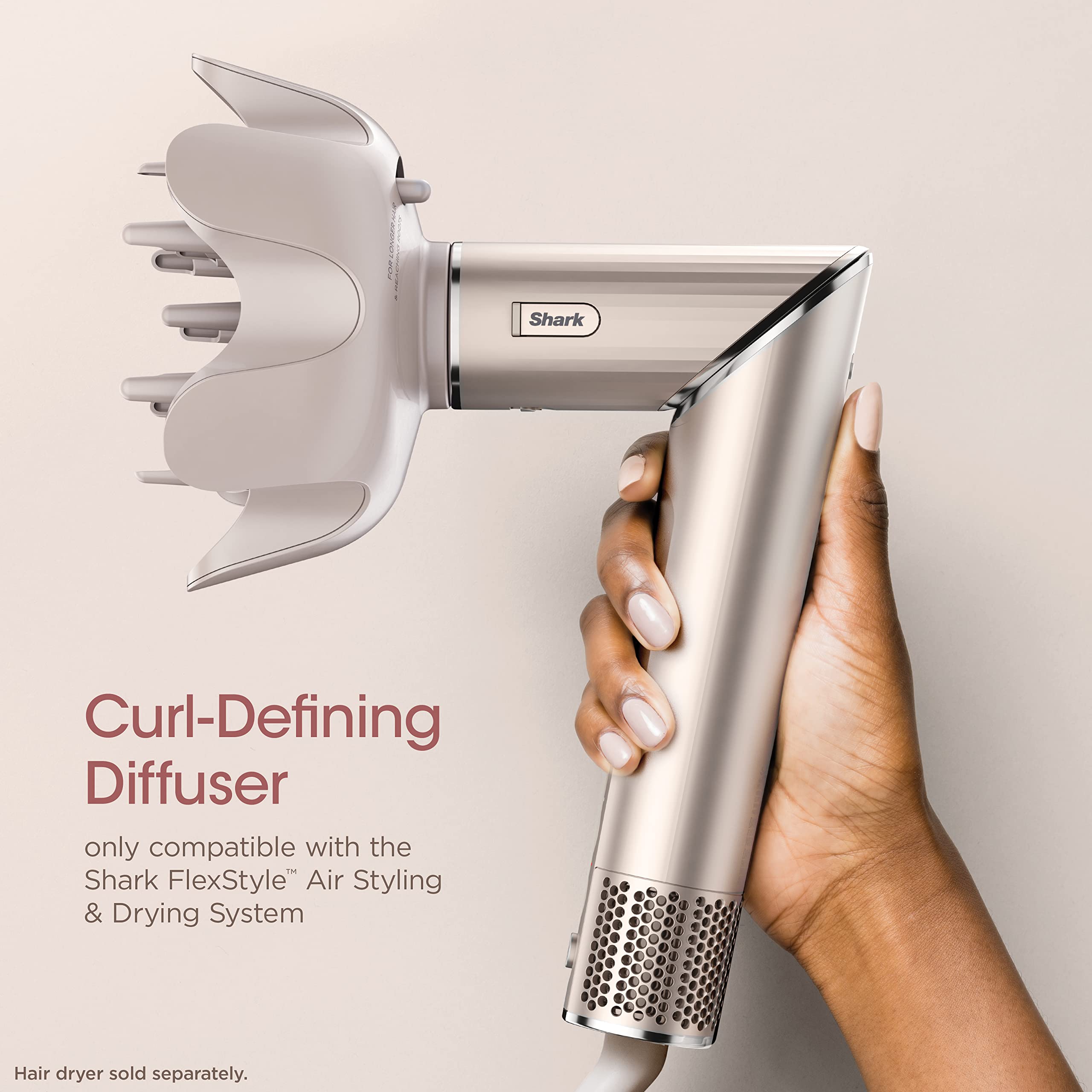 Shark FlexStyle Curl-Defining Diffuser (XSKHD4DA), Hair Drying & Styling Attachment, Blow Dryer Attachment, use with HD430C (FlexStyle) | Stone 🍁 All In One Marketplace Canada