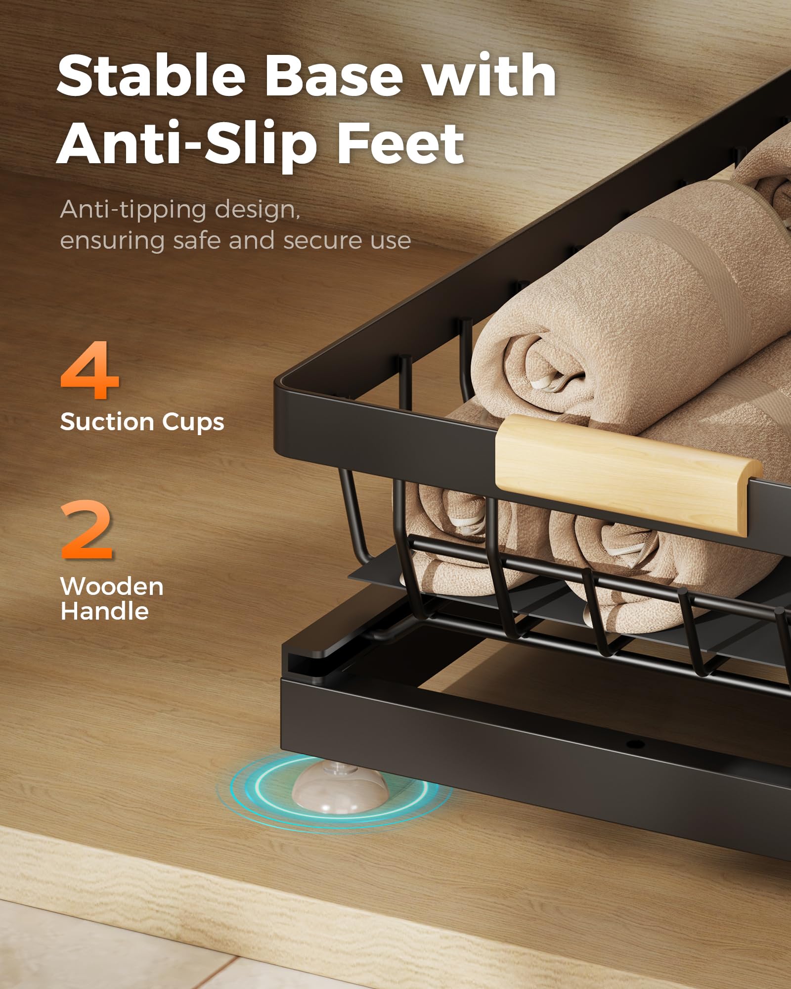 Sevenblue 2 Pack Under Sink Organizer, Height Adjustable 2 Tier Under Sink Organizer Kitchen, Multi-Purpose Storage Shelf for Kitchen Bathroom Cabinet (Black, Large) 🍁 All In One Marketplace Canada