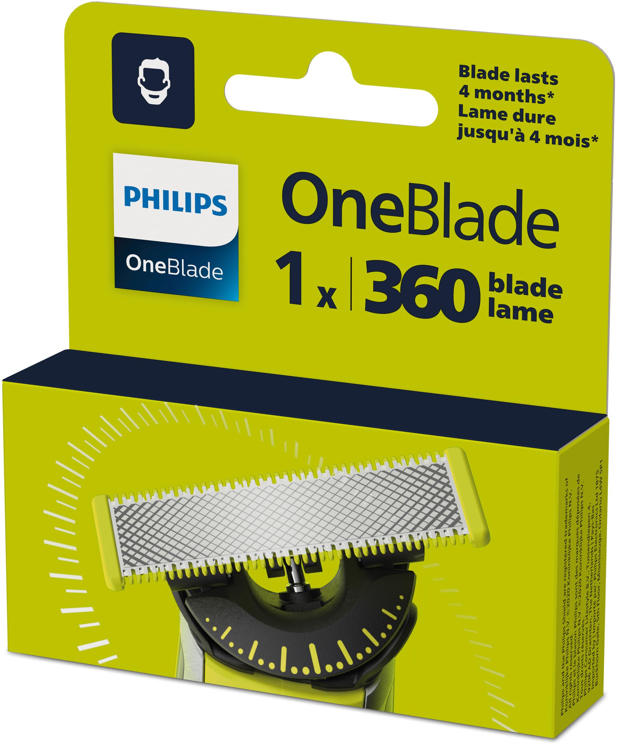 Philips OneBlade 360 Replacement Blade, for OneBlade Electric Shaver and Trimmer, Durable Stainless Steel, Trim, Edge and Shave, Model QP410/50 🍁 All In One Marketplace Canada