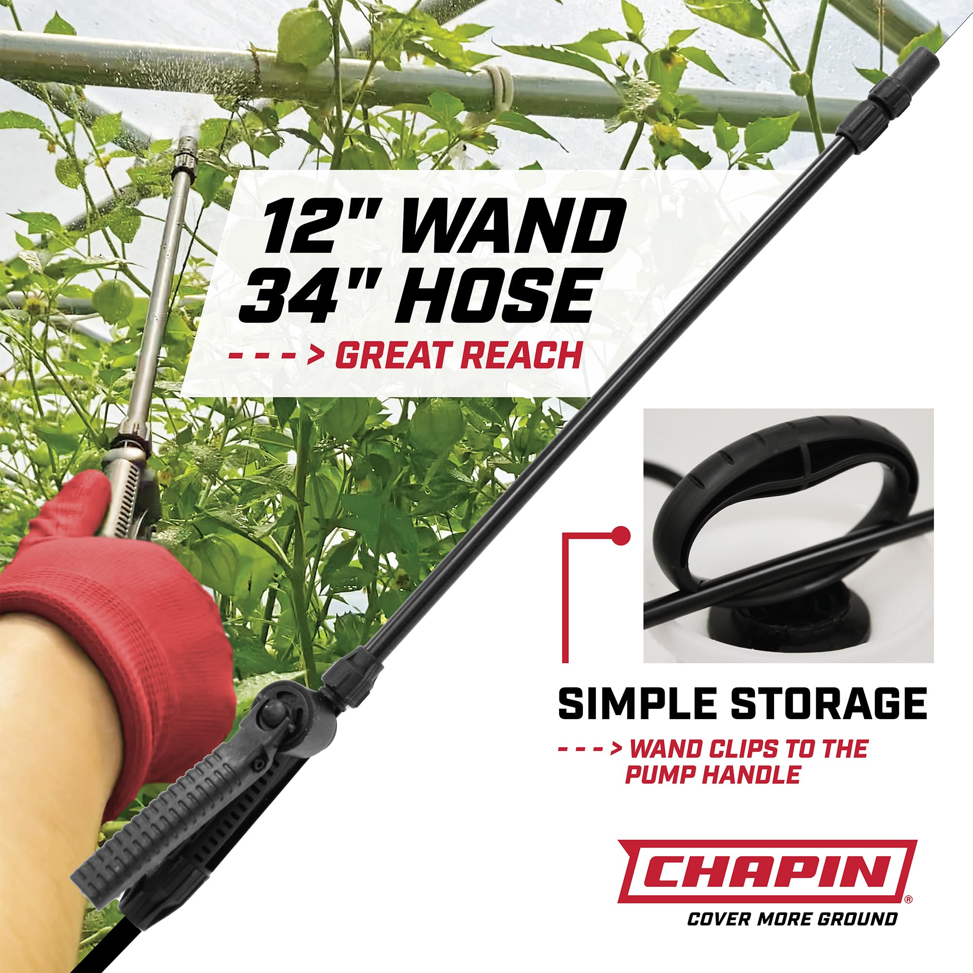 Chapin 22000 Pump Sprayer, 1G (4.5L), Lawn & Garden, Translucent Poly Tank, Funnel-Top, SureSpray, Anti-Clog Filter, Adjustable Cone Nozzle, 34