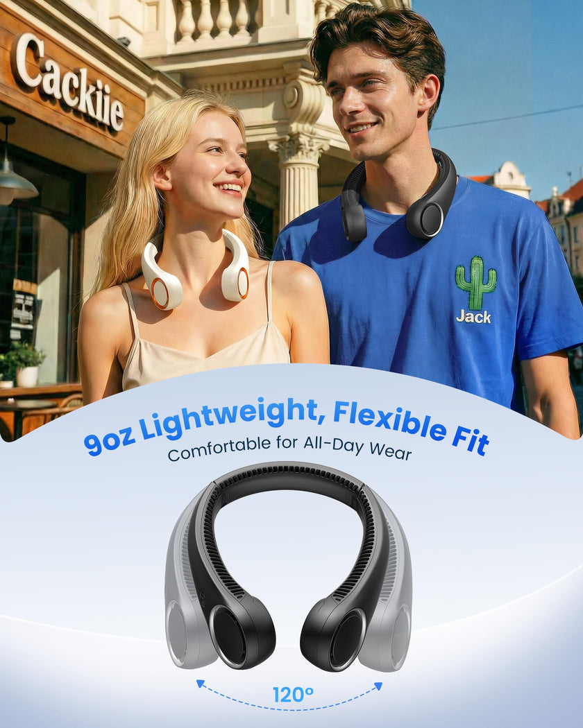 Gaiatop Portable Neck Fan Rechargeable, Hands-Free 360° Cooling, 23.5hrs Runtime, Battery Powered Personal Fan Ventilateur de Cou, Summer Outdoor Travel Essentials, Birthday Gifts for Women Men Dad 🍁 All In One Marketplace Canada