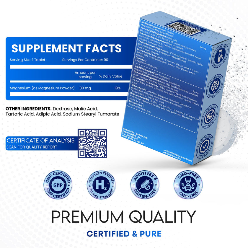 60 Ct Hydrogen Water Tablets – Magnesium Tablets for Energy, Hydration & Muscle Function –Support Recovery, Fatigue and Mental Clarity. Lab Tested 🍁 All In One Marketplace Canada