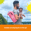 Bright Starts Pop 'N Sit Portable Booster, Indoor/Outdoor Use, Floor Seat with Feeding Tray, Pink, 6 Mos - 3 Yrs 🍁 All In One Marketplace Canada