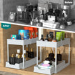 DEKAVA Under Sink Organizer 2 Pack, Bathroom Organizes, 2 Tier Sliding Cabinet Basket Organizer Drawer, Multi-Purpose Bath Collection Baskets for Bathroom (White) 🍁 All In One Marketplace Canada