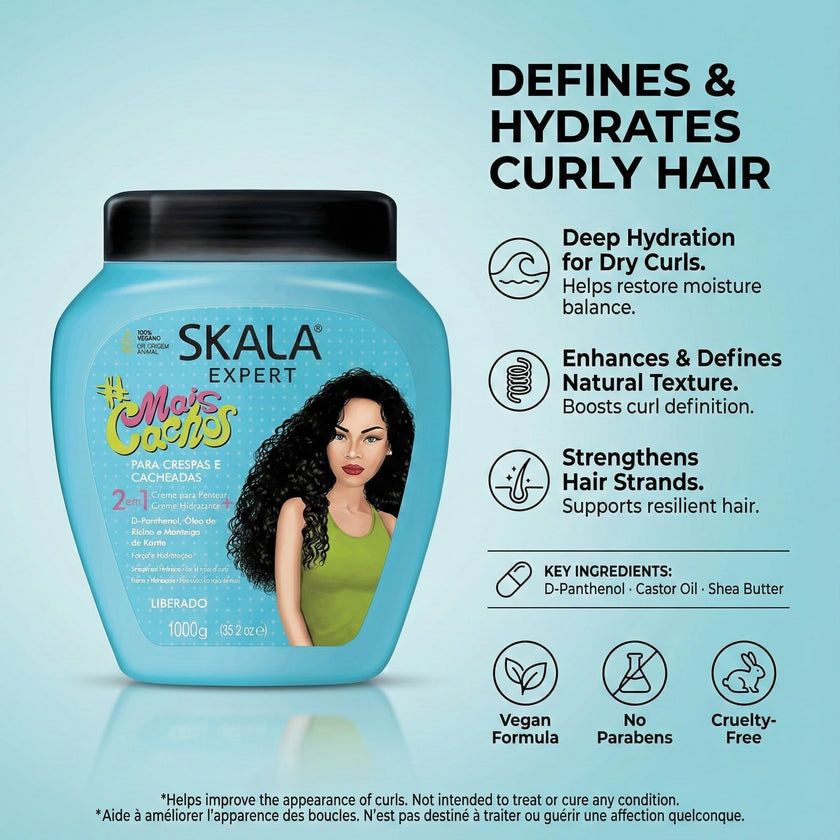 SKALA BRASIL #MAIS CACHOS 2 IN 1 TREATMENT CREAM + LEAVE-IN 🍁 All In One Marketplace Canada