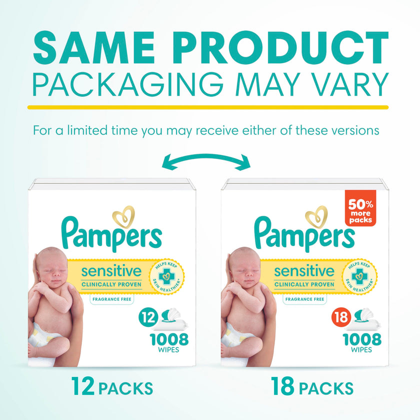 Pampers Baby Wipes Sensitive Perfume Free 12X Pop-Top Packs, 1 Pack (Count of 1008) 🍁 All In One Marketplace Canada