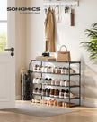 SONGMICS Shoe Rack, 4-Tier Shoe Organizer, Sturdy Storage Shelf, Upright or Upside Down, for 20-25 Pairs, Stackable, for Entryway, 30 x 92 x 75 cm, Black ULSA14BK 🍁 All In One Marketplace Canada