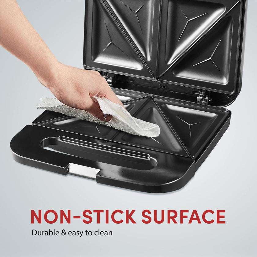 Elite Gourmet ESM-2207SS# Stainless Steel Sandwich Panini Maker Grilled Cheese Machine Tuna Melt Omelets Non-stick Cooking Surface, 2 Slice, 750 Watts, Stainless Steel 🍁 All In One Marketplace Canada