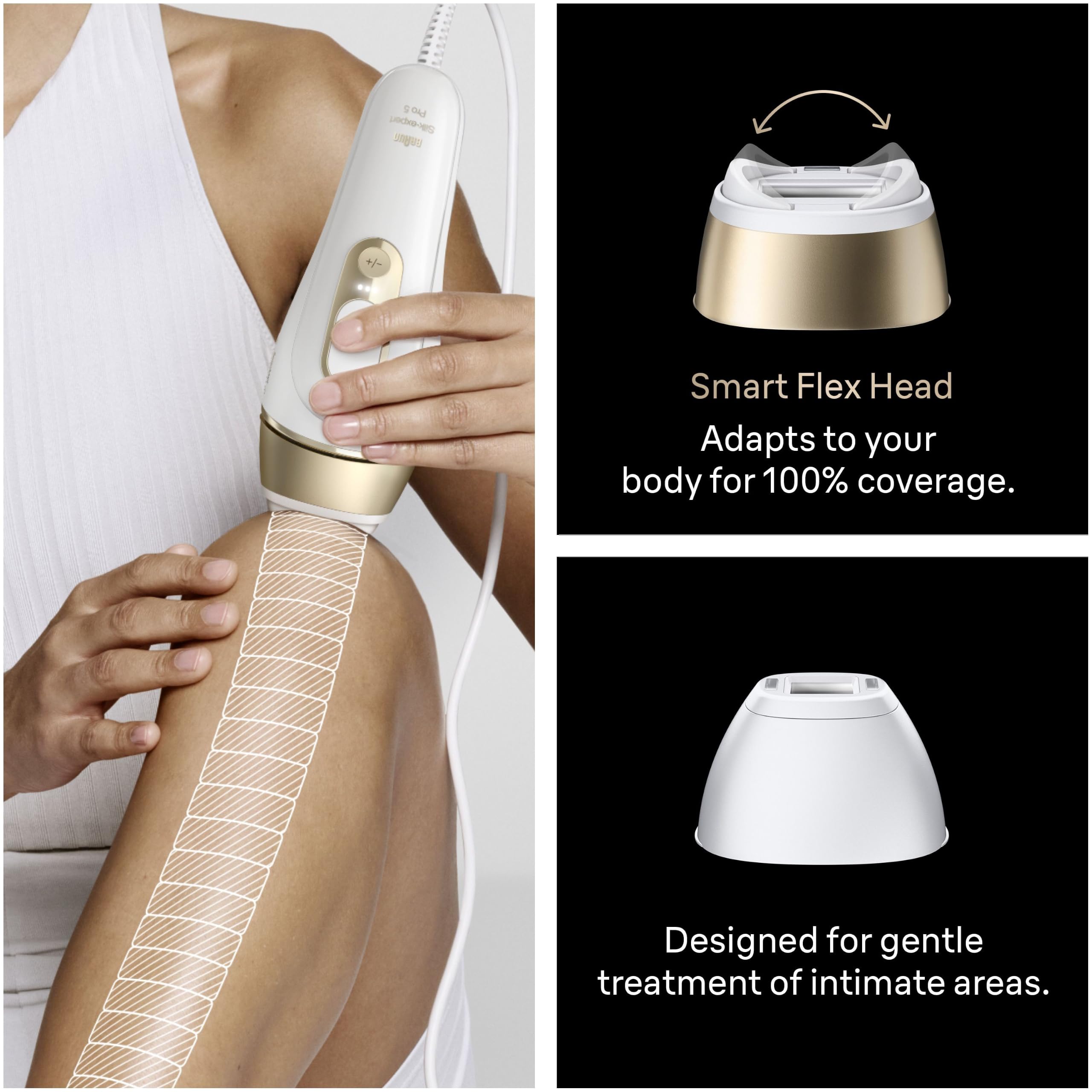 Braun Silk-Expert Pro 5 IPL PL5157 at Home Laser Hair Removal for Women and Men with Premium Pouch, Venus Razor, 2 Heads 🍁 All In One Marketplace Canada