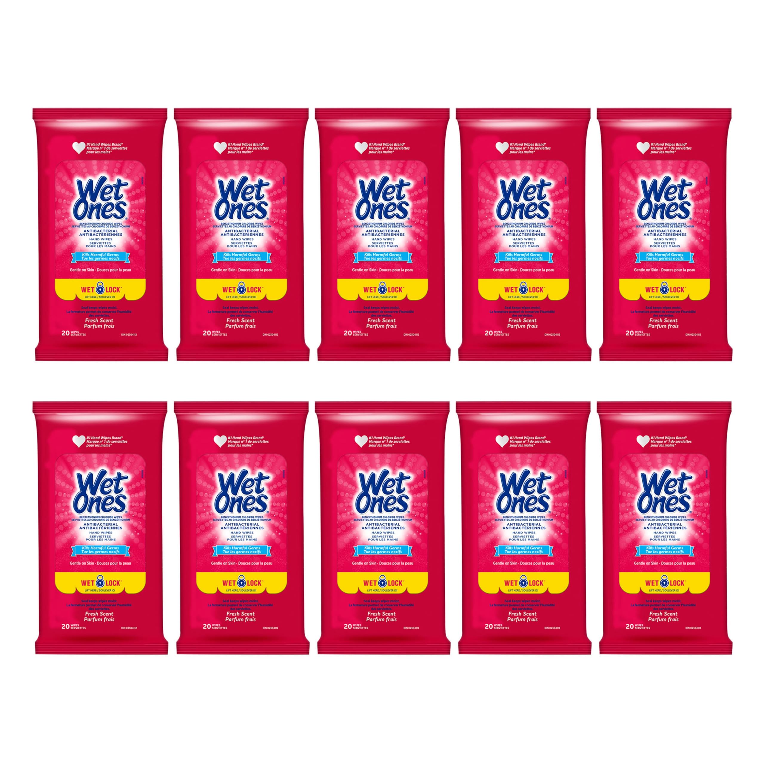 Wet Ones Antibacterial Hand Wipes, Fresh Scent, Wet Wipes, 20 Count (Pack of 10) 🍁 All In One Marketplace Canada
