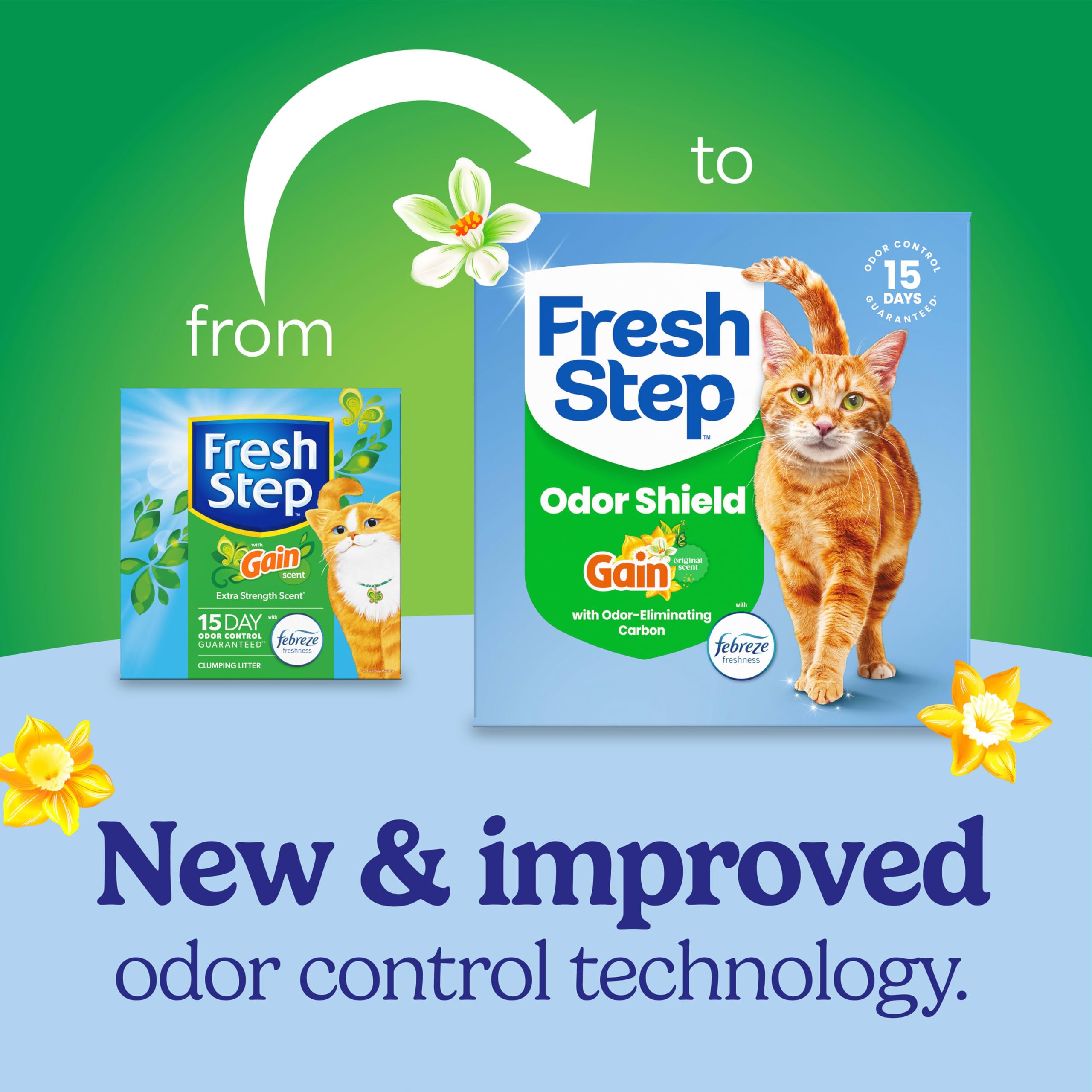 Fresh Step Clumping Cat Litter with Febreze Gain Scent, Long Lasting Odor Control Kitty Litter with Activated Charcoal, Low Dust Formula, 14 lb 🍁 All In One Marketplace Canada