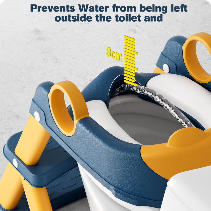 Rabb 1st Potty Training Seat, Upgrade Toddler Toilet Seat for Kids Boys Girls, 2 in 1 Potty Training Toilet for Kids, Splash Guard Anti-Slip Pad Step Stool(Blueyellow) 🍁 All In One Marketplace Canada