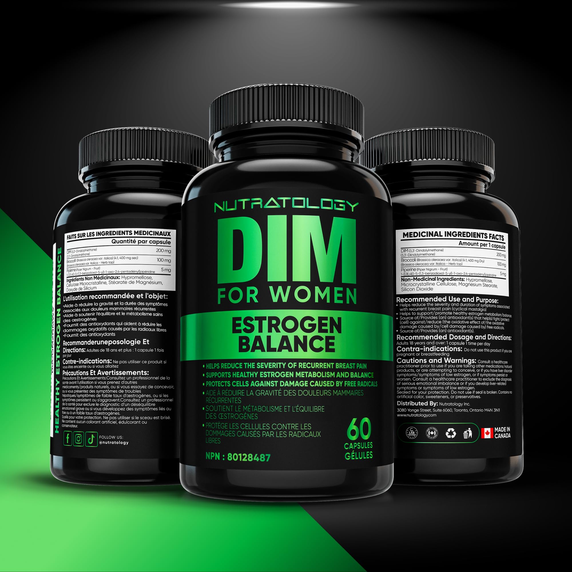 Nutratology® DIM Supplement For Women | Canadian-Made | Promotes Estrogen Balance & Metabolism - 200MG Per Capsule - Estrogen Supplements For Women | W/Black Pepper For Enhanced Absorption - 60 Caps 🍁 All In One Marketplace Canada