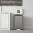EKO Madison Gunmetal Steel 50 Liter/13.2 Gallon Step Trash Can with Inner Liner - Fingerprint Resistant Finish 🍁 All In One Marketplace Canada