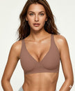 Women's Wireless Deep V Plunge Bralette with Jelly Band Support for Everyday Wear