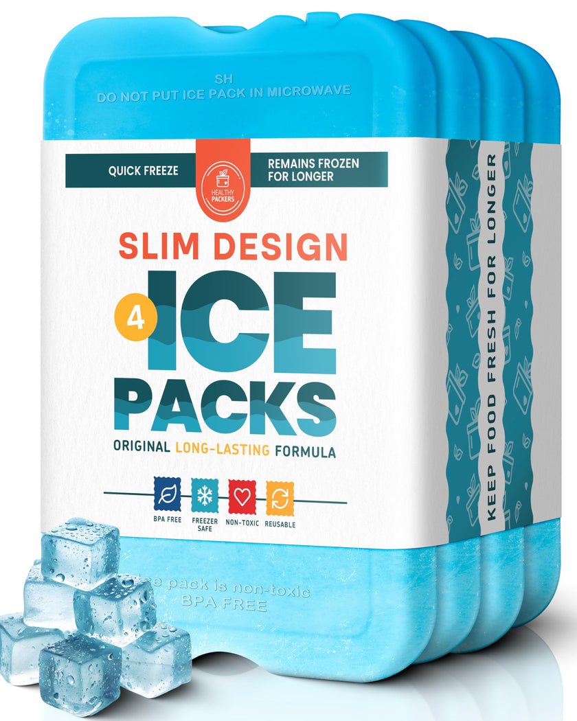 Healthy Packers Ice Packs for Lunch Boxes & Coolers - Freezer Packs - Original Cool Pack | Cooler Accessories for Beach, Camping & Fishing | Slim & Long-Lasting Reusable Ice Pack for Cooler 🍁 All In One Marketplace Canada