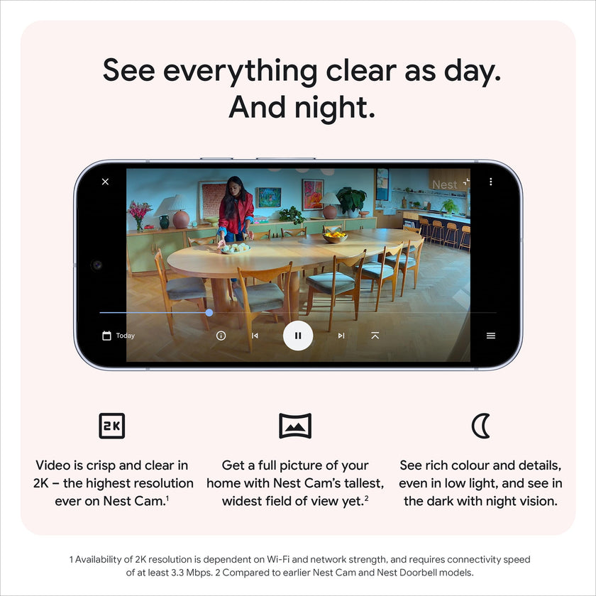 Google Nest Cam Indoor (Wired, 3rd gen) - 2K Video and Gemini 🍁 All In One Marketplace Canada