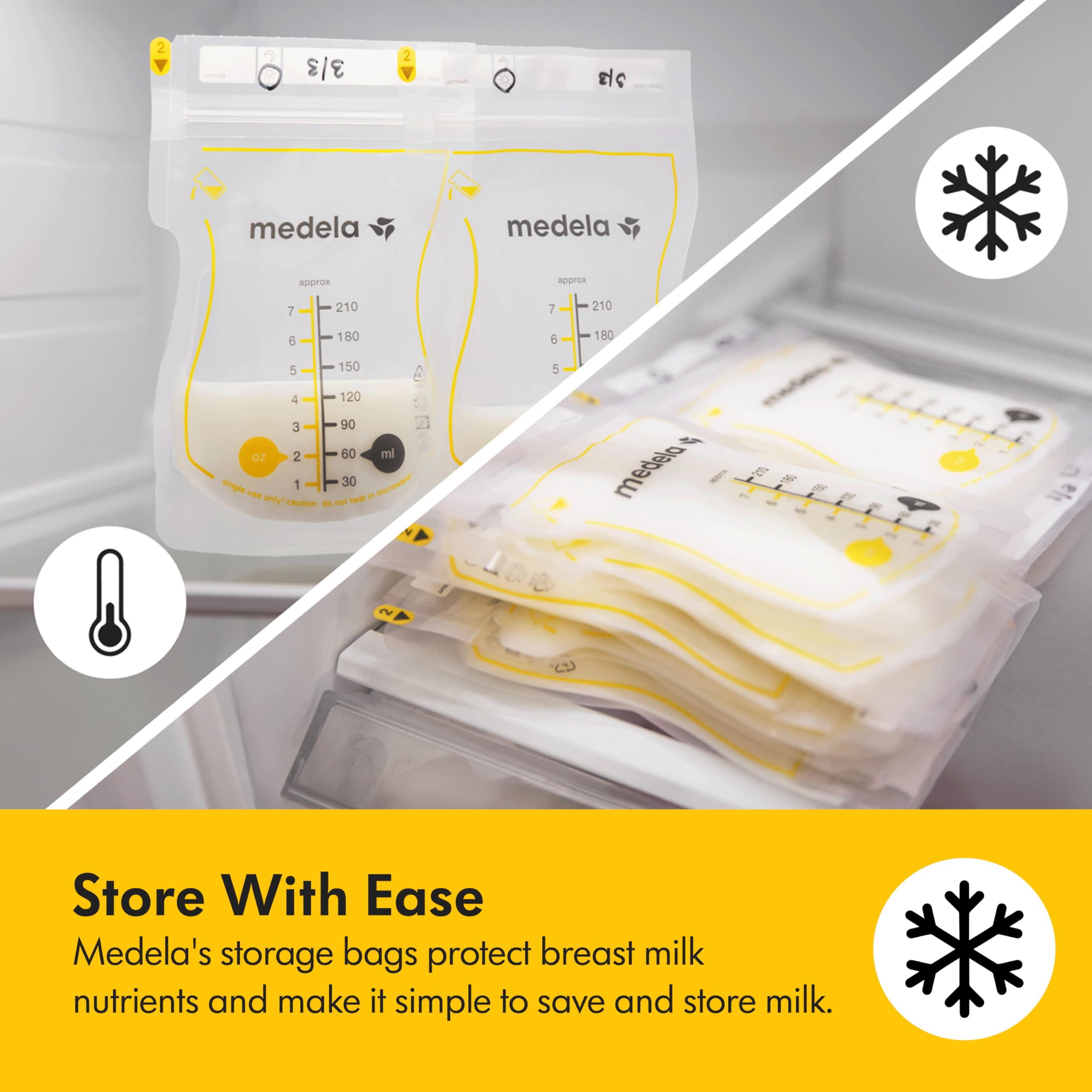 Medela Easy Pour Disposable Breast Milk Storage Bags, 7 oz/210 ml Capacity, Leakproof Design with Milk Protection, Made Without BPA, Pack of 200 🍁 All In One Marketplace Canada