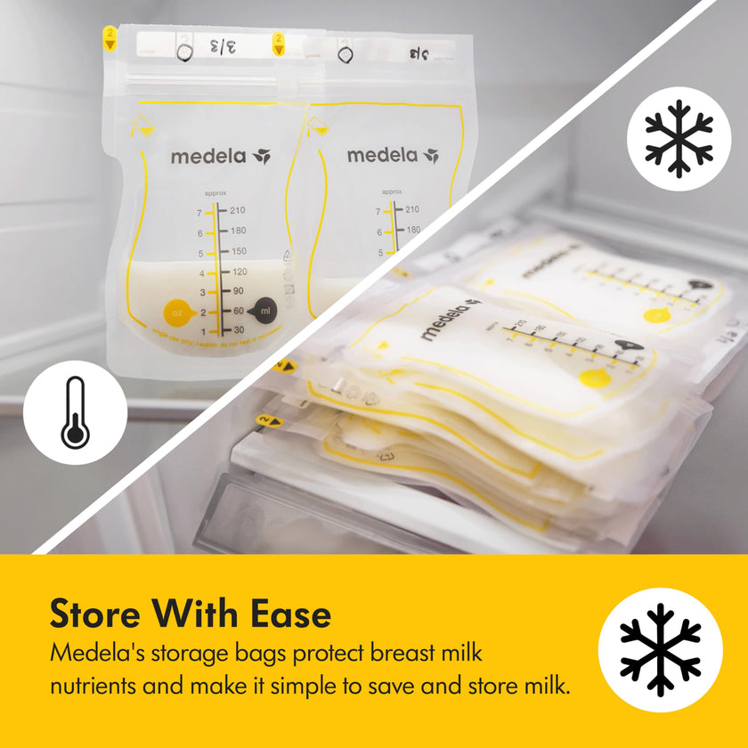 Medela Easy Pour Disposable Breast Milk Storage Bags, 7 oz/210 ml Capacity, Leakproof Design with Milk Protection, Made Without BPA, Pack of 200 🍁 All In One Marketplace Canada