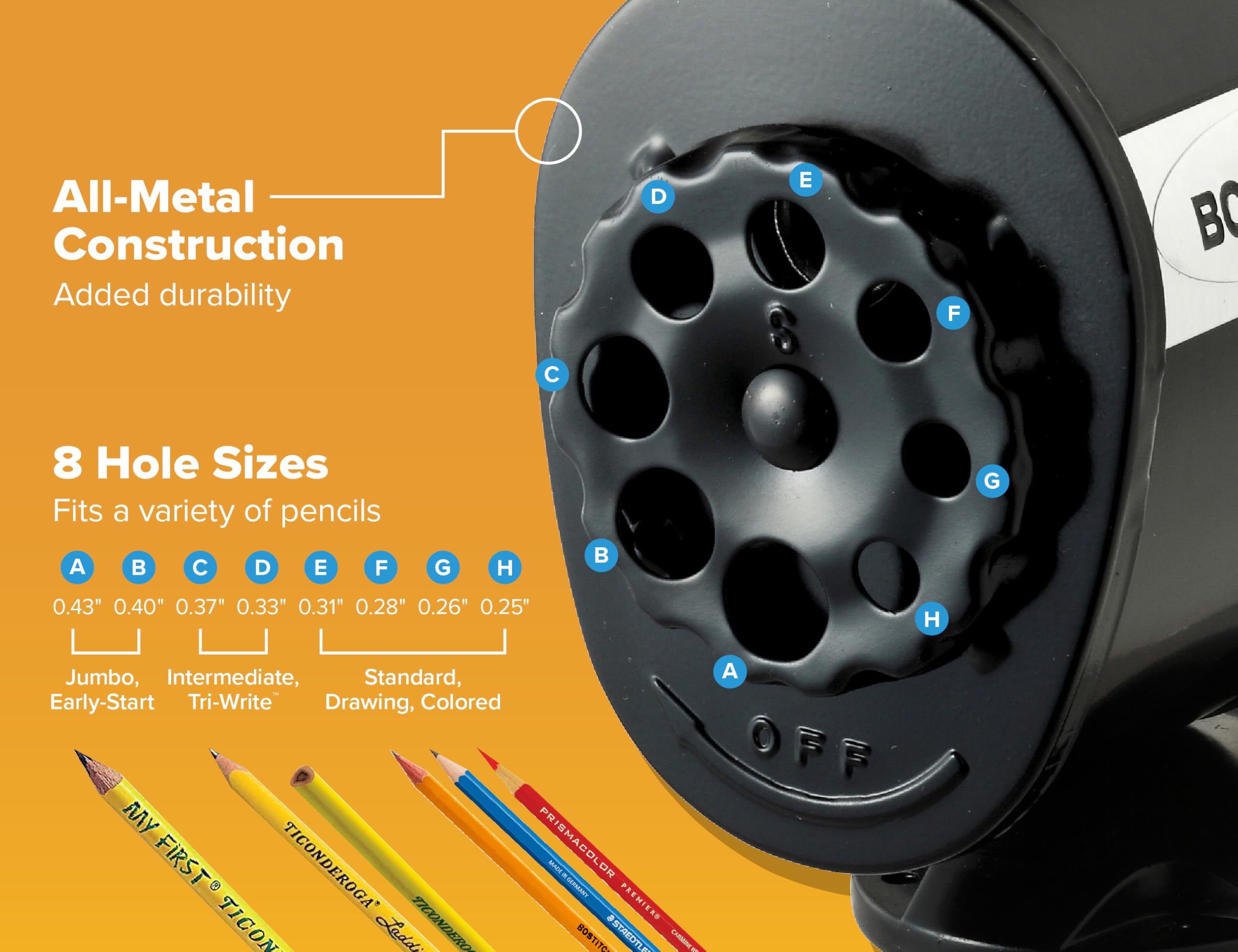 Bostitch Office Wall Mount Manual Pencil Sharpener, Tip Saver, 8 Hole Dial, 6X Longer Cutter Life, Vertical or Horizontal Mounting Black (MPS1-BLK) 🍁 All In One Marketplace Canada