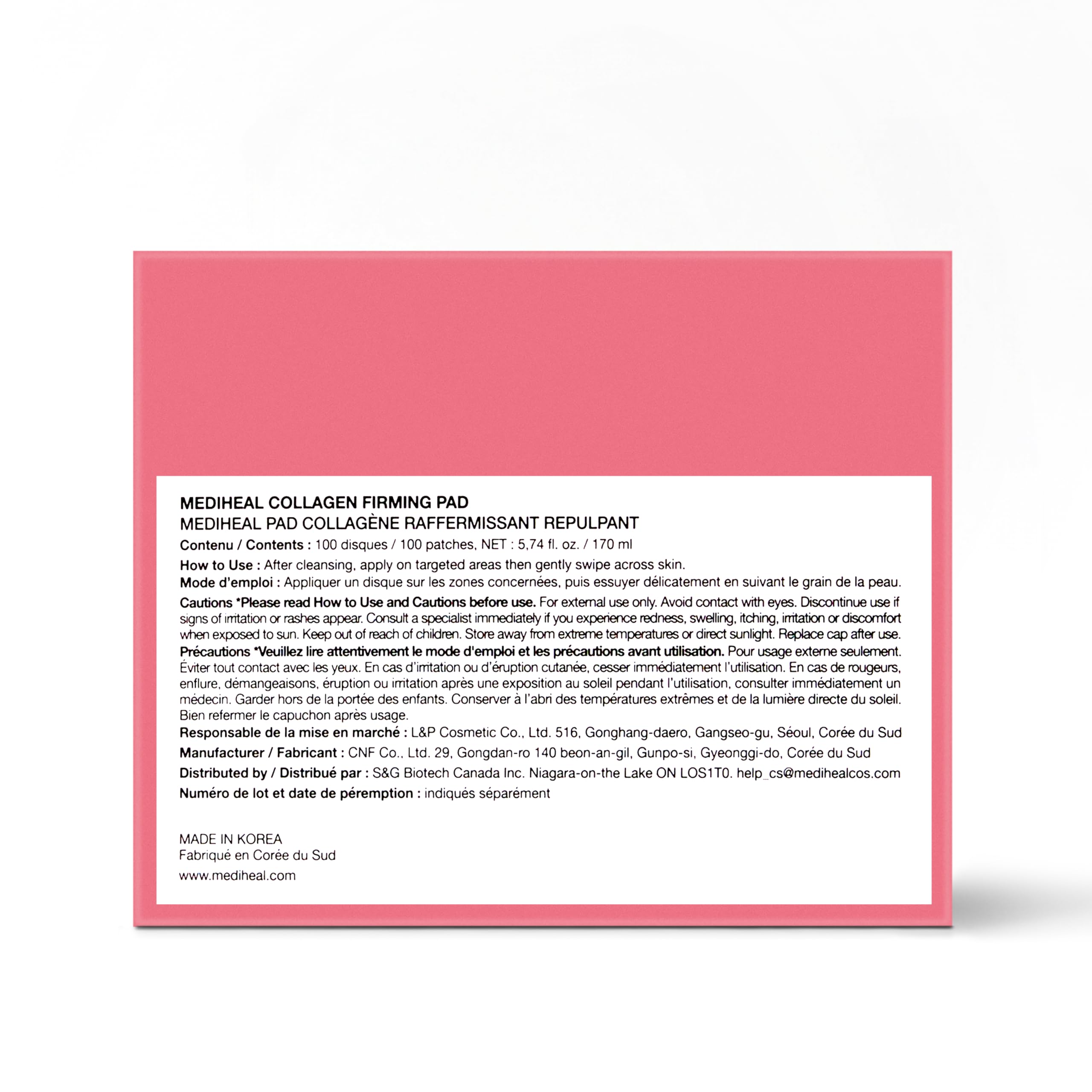 MEDIHEAL Collagen Firming Toner Pad – Korean Skincare, 98% Vegan Collagen with Retinol & 7 Peptides, Firming, Plumping & Wrinkle Care, Micro-Hole Fabric, 100 Pads 🍁 All In One Marketplace Canada