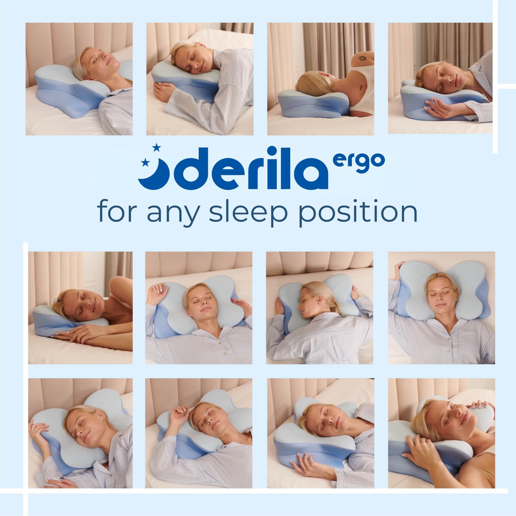 Derila Ergo Pillow Memory Foam Butterfly Neck Pillow, Side, Stomach Sleeper Pillows, oreiller Mousse memoire, Fete Des Meres Cadeaux Happy Mothers Day 21.25 x 14.17 x 4.72 inches 🍁 All In One Marketplace Canada