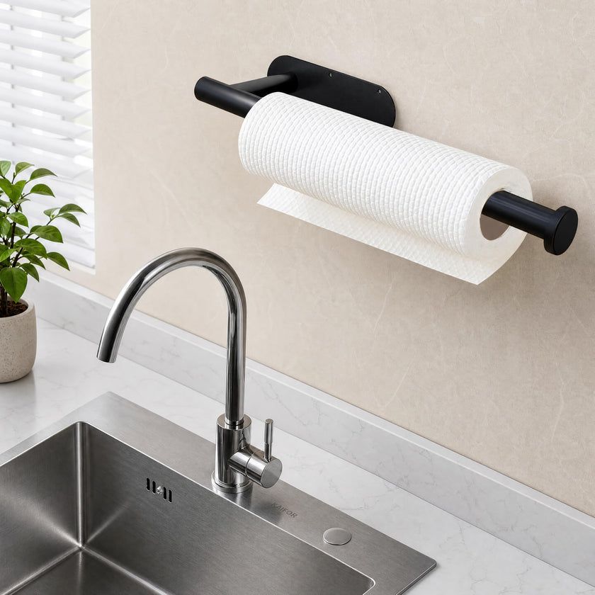 DEKAVA Paper Towel Holder Under Cabinet Wall Mount for Kitchen Paper Towel, Self-Adhesive Paper Towel Bar, Paper Towel Rack, SUS304 Stainless Steel 13 inch 🍁 All In One Marketplace Canada