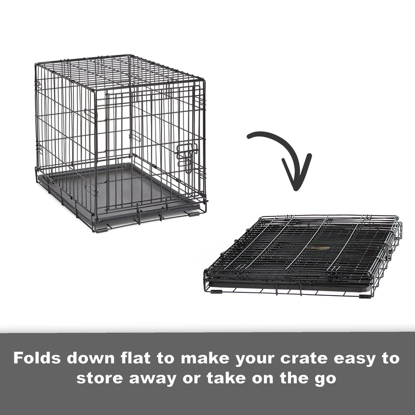 MidWest Homes for Pets 36-Inch New World Crate for Medium-Large Breeds, 41-70 lbs, Single Door Folding Dog Crate, Leak-Proof Tray & Secure Latch, Portable, Durable & Easy to Assemble 🍁 All In One Marketplace Canada