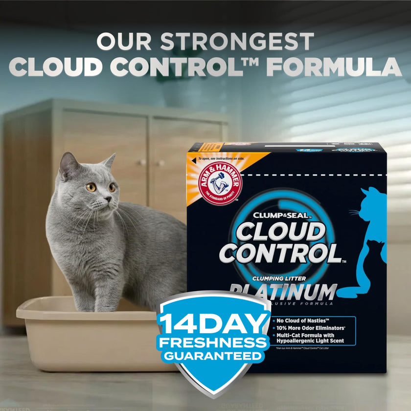 ARM & HAMMER Platinum Cat Litter, Cloud Control, Extra Strength with 14 Days of Odour Control, Multi-Cat Clumping Cat Litter with Hypoallergenic Light Scent, 12.47kg (Pack of 1) 🍁 All In One Marketplace Canada