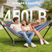 Hammock with Stand, Ohuhu Double Hammock with Space Saving Steel Stand & Pillow 2 Person Hammocks with Portable Carrying Bag for Camping Garden Patio Indoor Use Gift for Birthday, Tropical 🍁 All In One Marketplace Canada