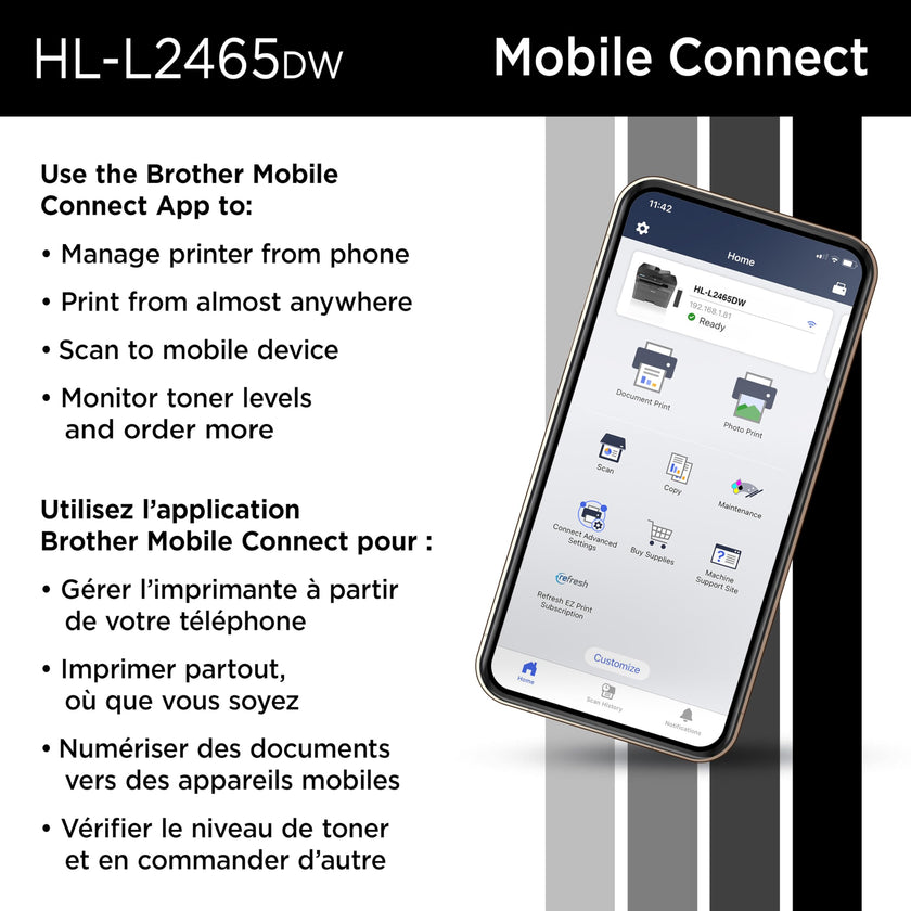 Brother HL-L2465DW Monochrome Laser Printer with Wireless Connectivity All-in-One Print, Copy and Scan Functions for Home and Office Use - Compact Design 🍁 All In One Marketplace Canada