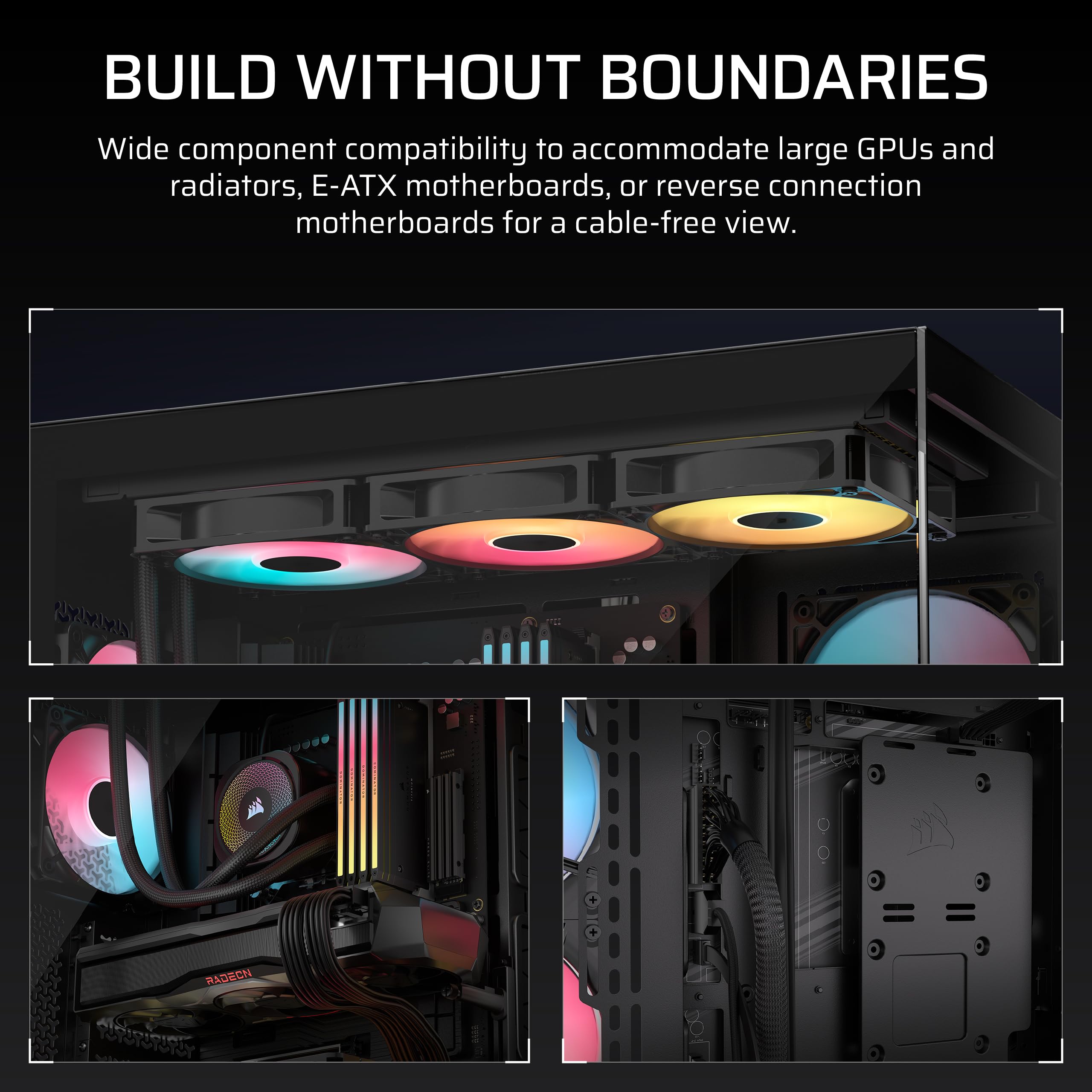 CORSAIR 3500X RS-R ARGB Mid-Tower PC Case – 3X Pre-Installed RS120-R ARGB Fans, GPU Anti-Sag Arm, Fits up to 10x 120mm Fans, Reverse Connection Motherboard Compatible – Black 🍁 All In One Marketplace Canada