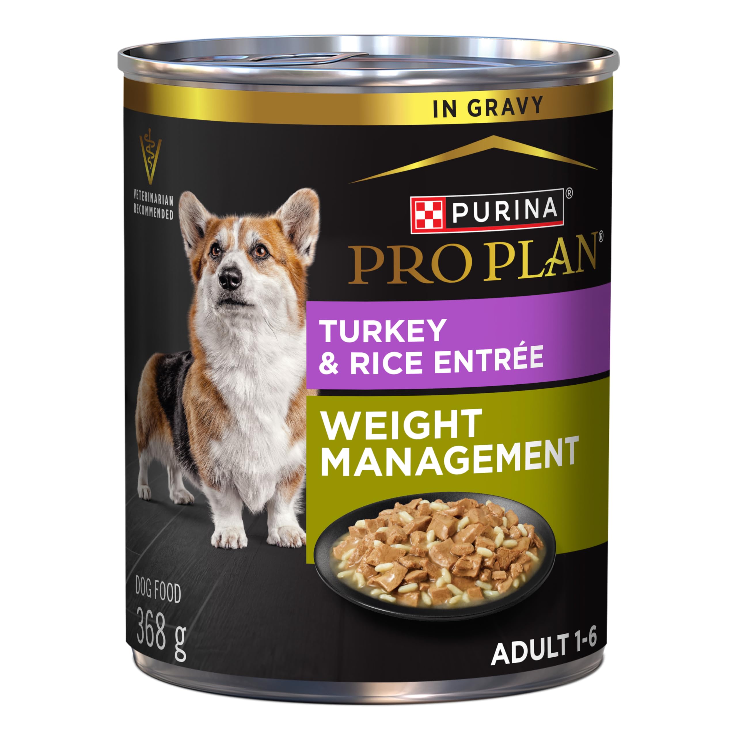 Purina Pro Plan Weight Management Wet Dog Food, Classic Turkey & Rice Entree - 368 g Can (12 Pack) 🍁 All In One Marketplace Canada