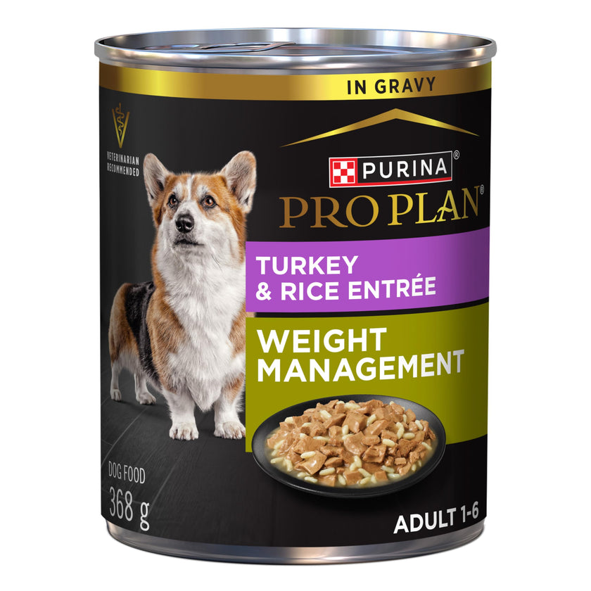 Purina Pro Plan Weight Management Wet Dog Food, Classic Turkey & Rice Entree - 368 g Can (12 Pack) 🍁 All In One Marketplace Canada