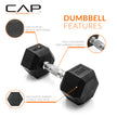 CAP Barbell 25 lb Rubber Coated Hex Dumbbell 🍁 All In One Marketplace Canada