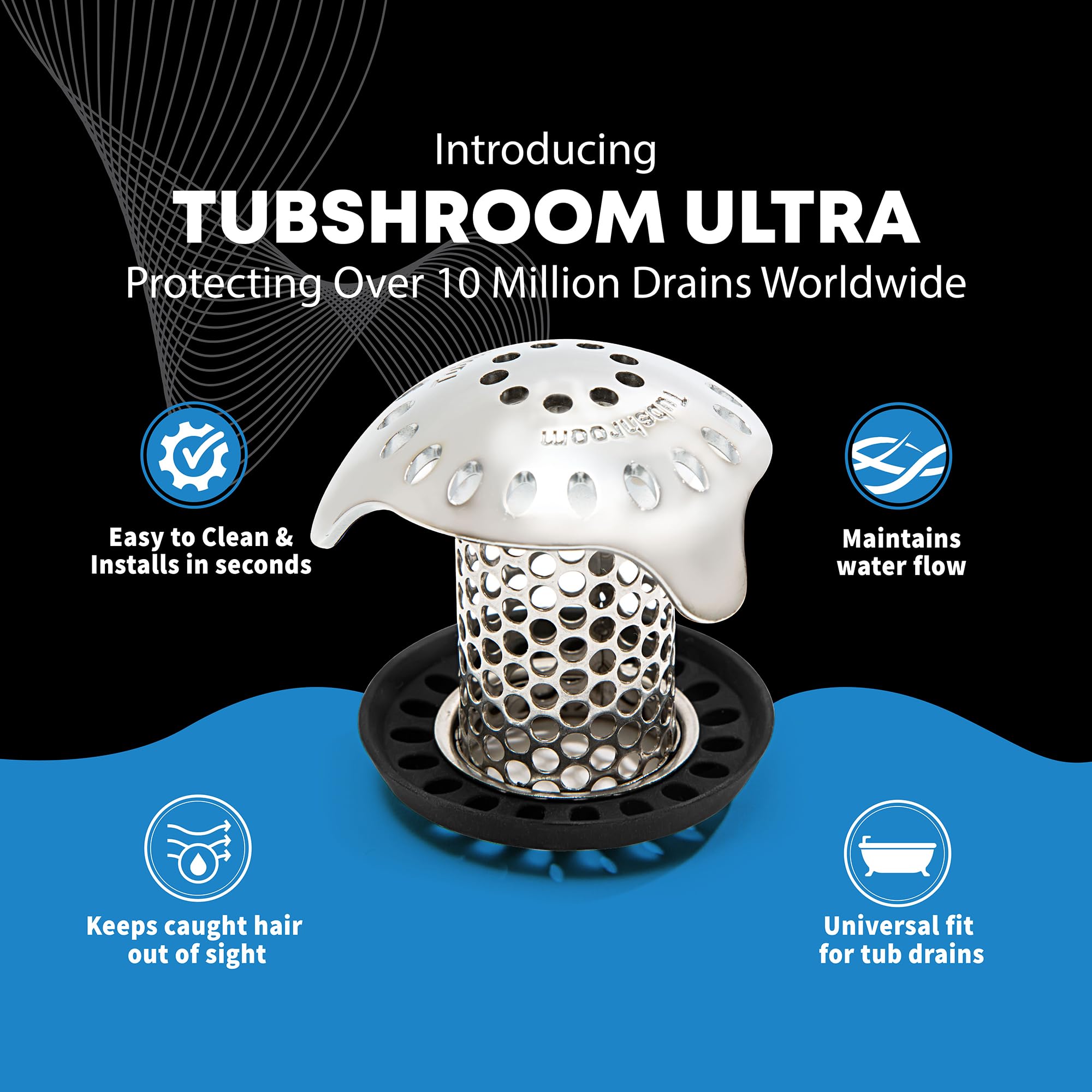 TubShroom Ultra Revolutionary Bath Tub Drain Protector Hair Catcher/Strainer/Snare Stainless Steel 🍁 All In One Marketplace Canada
