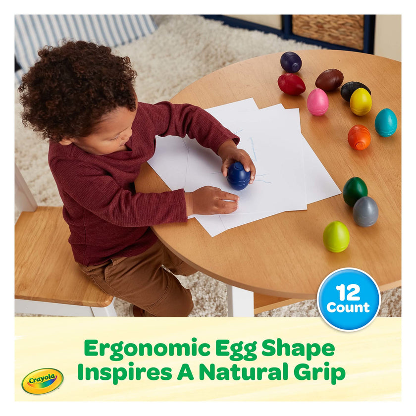 Crayola Egg Crayons (12ct), Jumbo Washable Crayons, Toddlers Crayons, Art Supplies for Kids 12 Months & Up 🍁 All In One Marketplace Canada