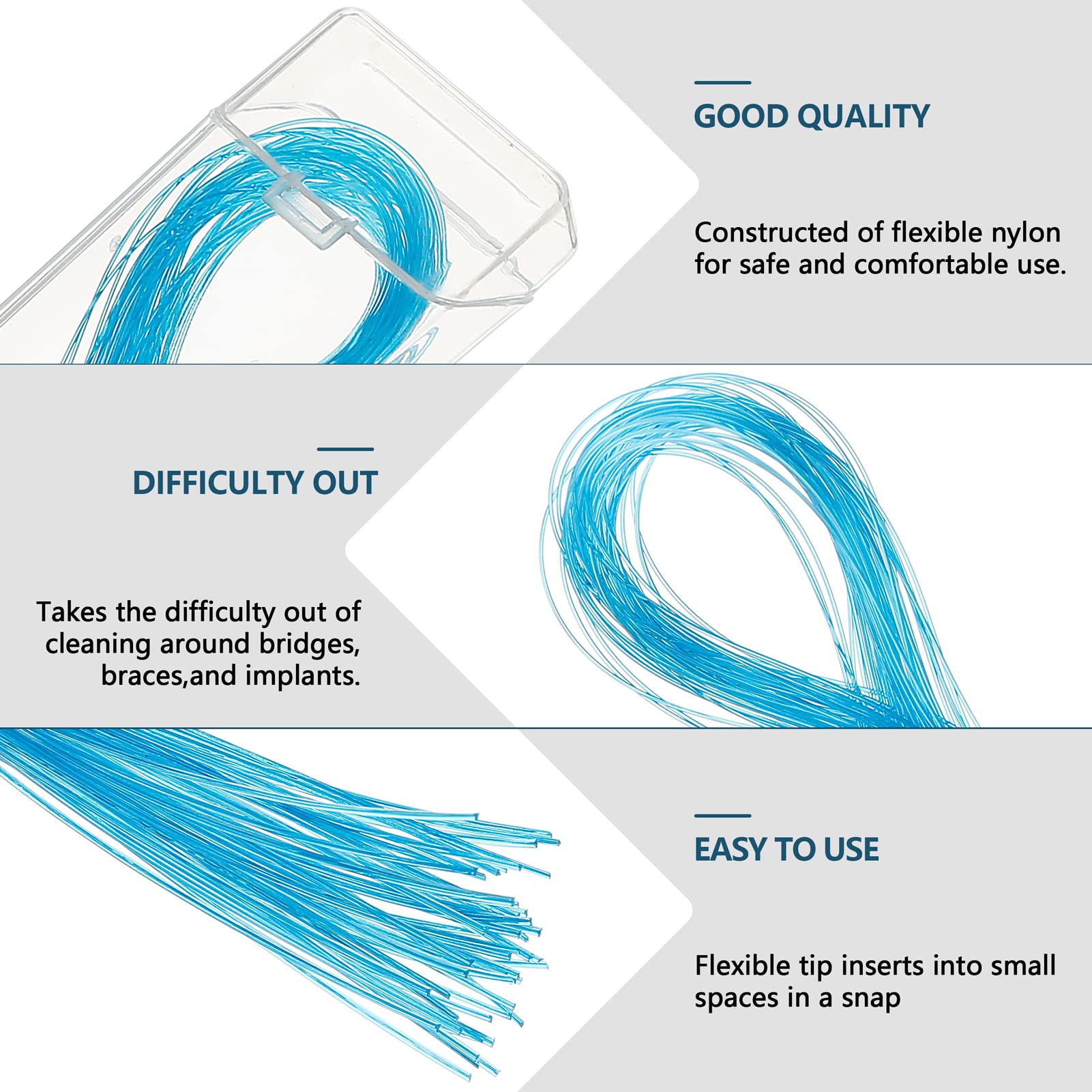 Floss Threaders, Deep Clean Dental Floss Threader for Braces, Bridges, and Implants, Blue 🍁 All In One Marketplace Canada