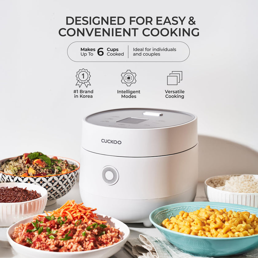 CUCKOO CR-0375FW | 3-Cup (Uncooked) Micom Rice Cooker | 10 Menu Options: Oatmeal, Brown Rice & More, Touch-Screen, Nonstick Inner Pot | White (CR-0375FW) 🍁 All In One Marketplace Canada