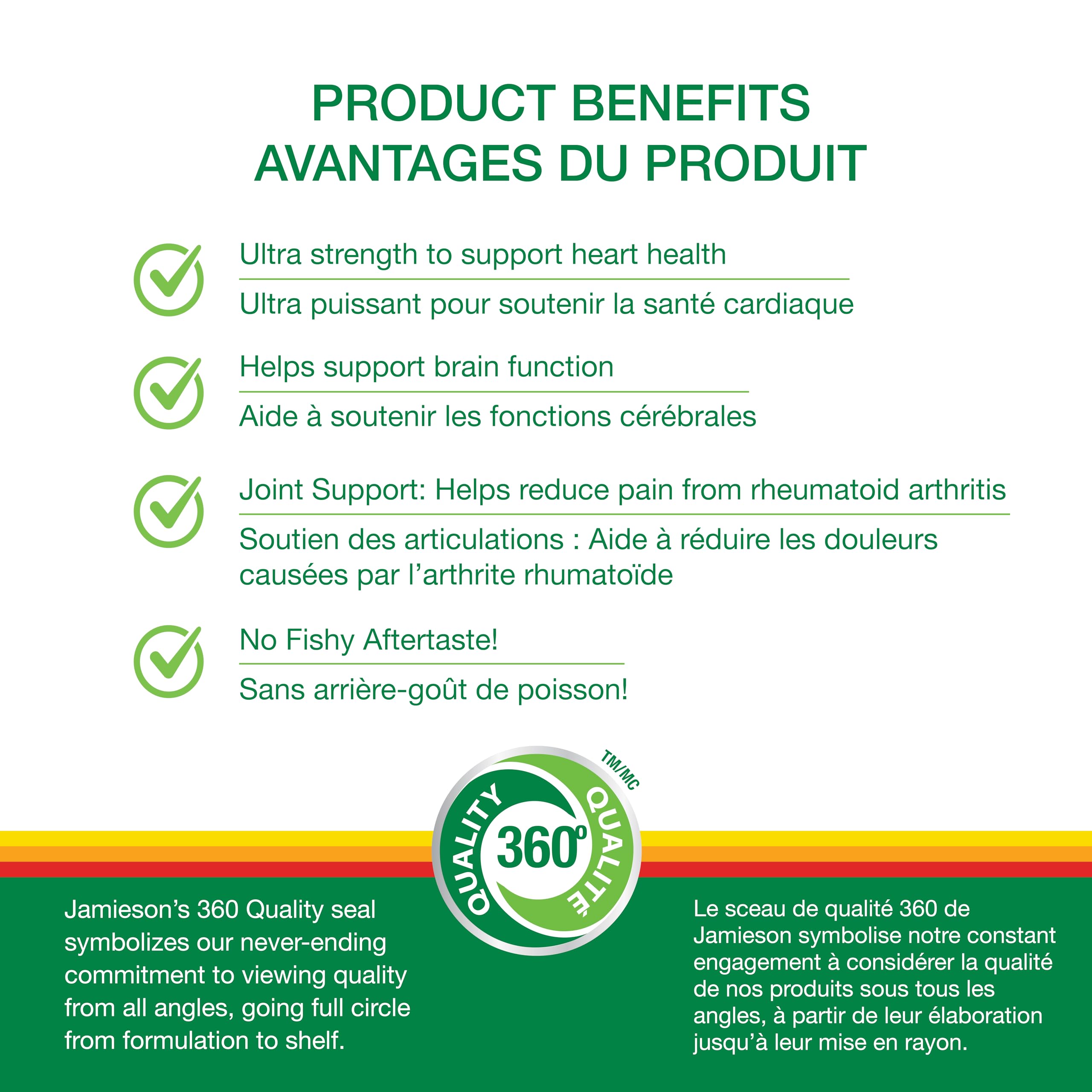 Jamieson Ultra-Strength Omega-3 900 mg, No Fishy Aftertaste, Supports Heart, Brain, and Eye Health, Arthritis Support. High Potency, with EPA and DHA, Non-GMO, Gluten-Free, 75 Softgels, Proudly Canadian 🍁 All In One Marketplace Canada