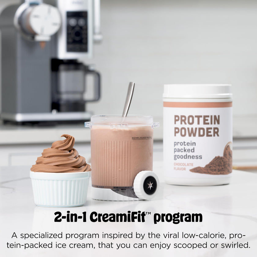 Ninja CREAMi Swirl Ice Cream and Soft Serve Maker, Sorbet, Milkshake, Frozen Yogurt, Low Calories Program & More, 13-in-1, Soft Serve Handle & (2) CREAMi Swirl 16oz Pints, For Kids & ALL ages, NC701C 🍁 All In One Marketplace Canada
