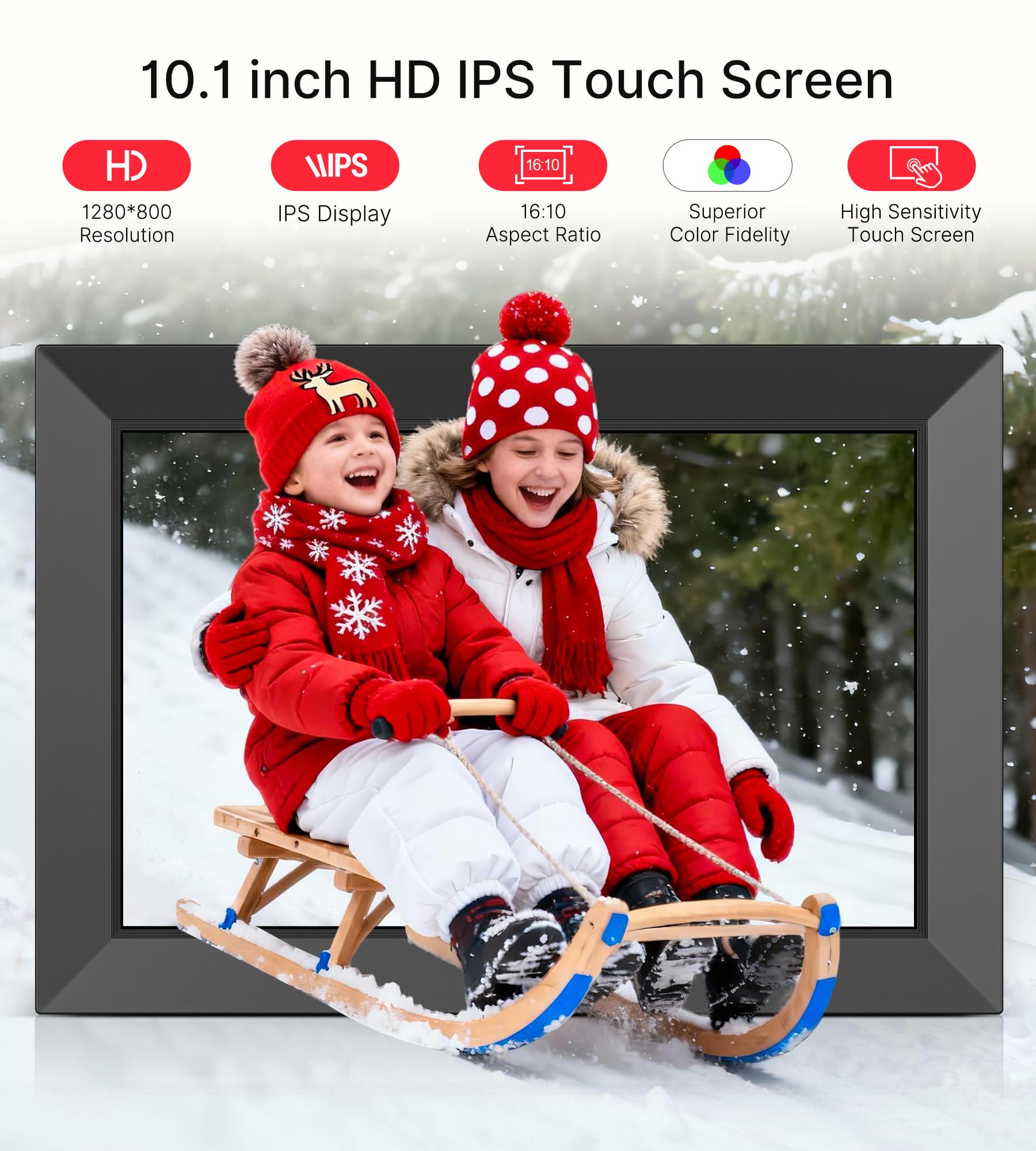 Frameo 10.1 Inch WiFi Digital Picture Frame, 1280x800 HD IPS Touch Screen Photo Frame Electronic, 32GB Memory, Auto-Rotate, Wall Mountable, Share Photos/Videos Instantly via Frameo App from Anywhere 🍁 All In One Marketplace Canada