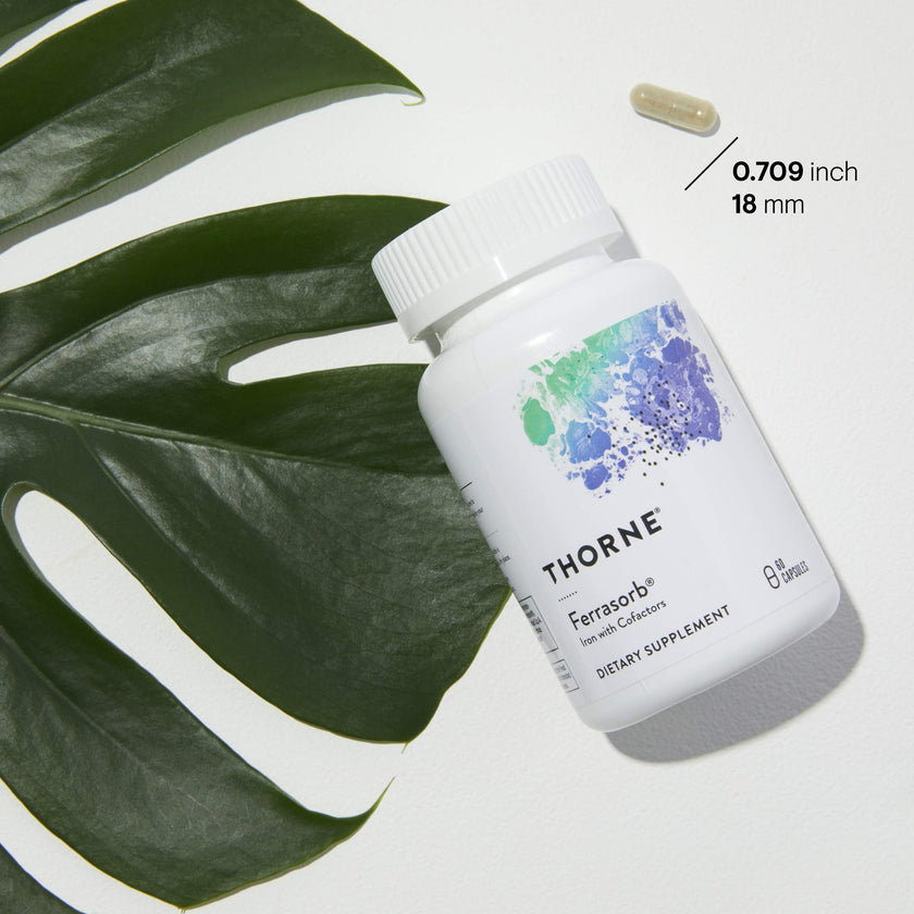 Thorne Ferrasorb - Complete Blood Support Formula with Iron, Folate, and B vitamins - 60 Capsules - 60 Servings 🍁 All In One Marketplace Canada
