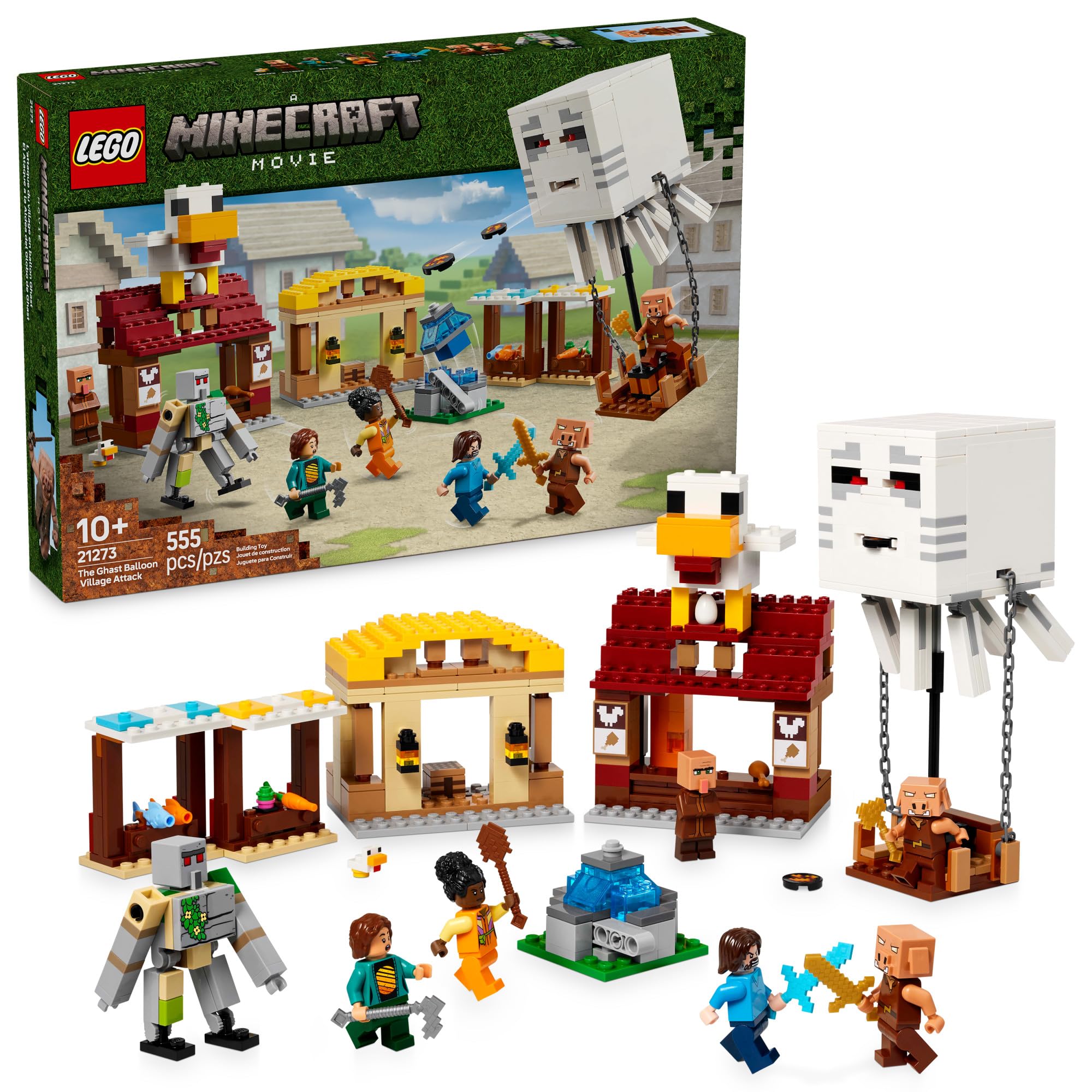 LEGO Minecraft The Ghast Balloon Village Attack- Toy Building Set for Kids, Girls and Boys Ages 10+ - Includes Steve, Natalie, and Dawn Minifigures - Birthday Gift Idea - 21273 🍁 All In One Marketplace Canada