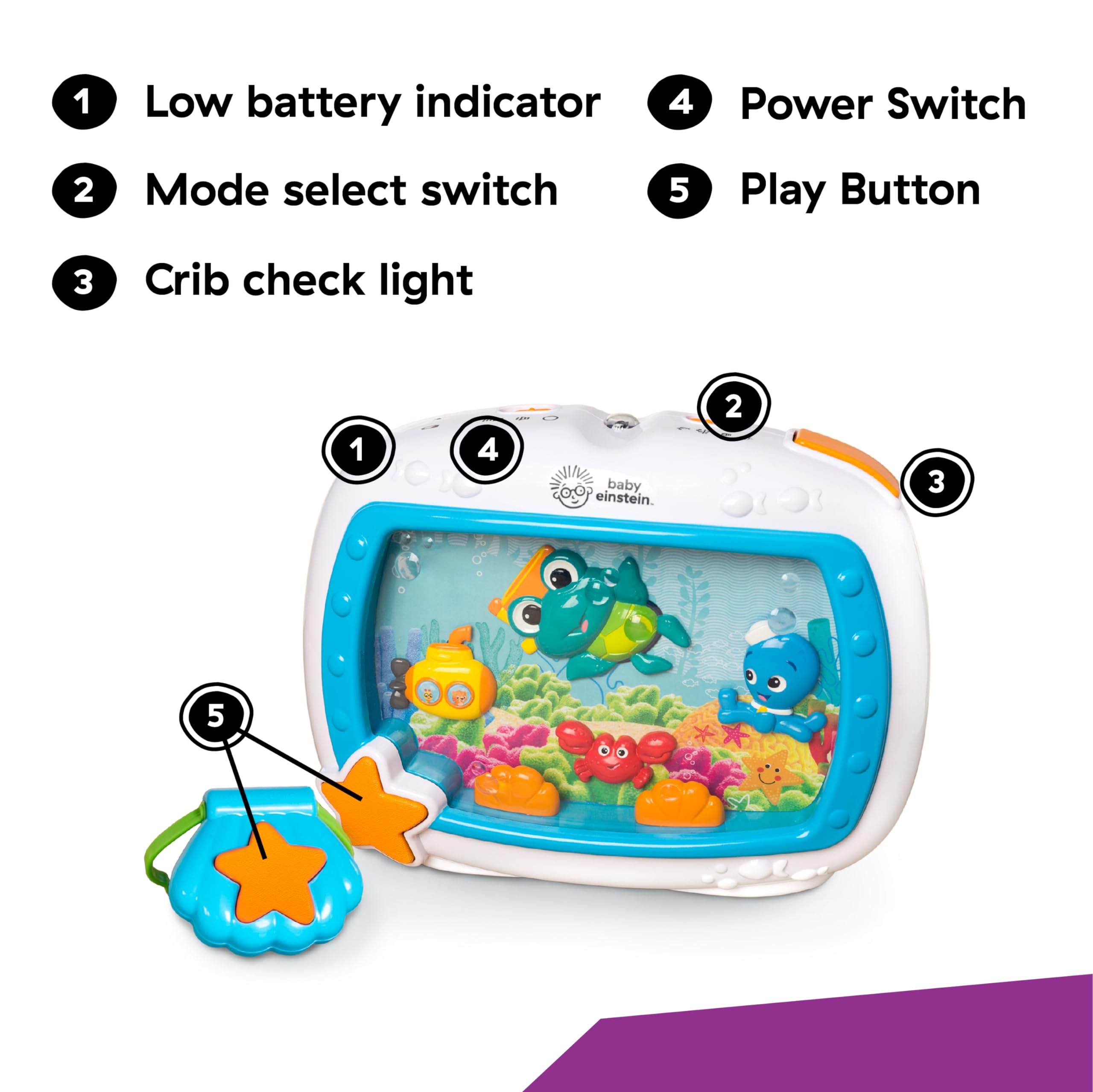 Baby Einstein Sea Dreams Soother Musical Crib Toy and Sound Machine, Newborn and up 🍁 All In One Marketplace Canada
