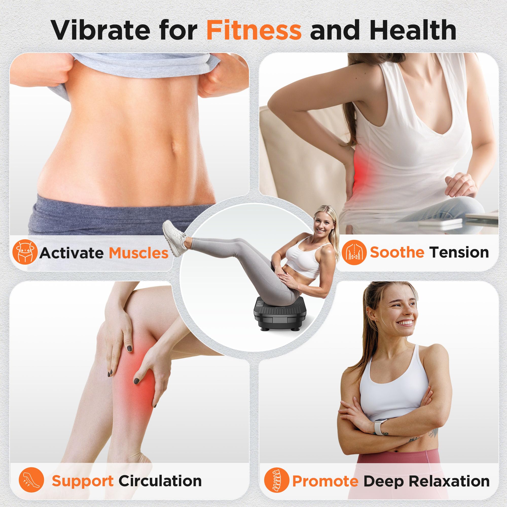 FEIERDUN Vibration Plate Exercise Machine, Full Body Vibrating Plate with Wider Platform, 150kg (330lbs) Capacity, Plaque Vibrante with LED Screen, Remote & Resistance Bands,Black 🍁 All In One Marketplace Canada