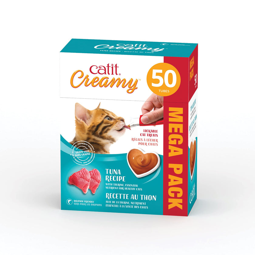 Catit Creamy Tuna Lickable Cat Treats, Mega Pack, 50 Tubes (750 g) 🍁 All In One Marketplace Canada